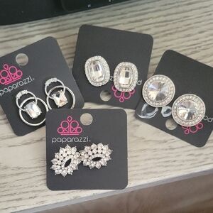 Paparazzi Silver and Clear Gem Earring Collection